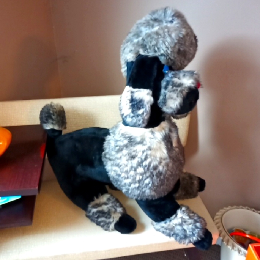 Vintage Fable Toy Co Jumbo Bed Large Poodle Dog Plush Stuffed Animal 26" 50-60s